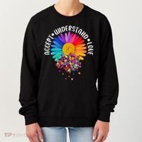 Accept Understand Love Autism Flower Puzzle Pieces Women's Sweatshirt thumb 0