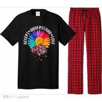 Accept Understand Love Autism Flower Puzzle Pieces Pajama Set thumb 0