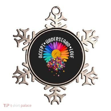 Accept Understand Love Autism Flower Puzzle Pieces Ornament