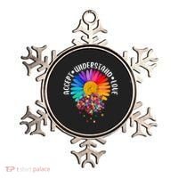Accept Understand Love Autism Flower Puzzle Pieces Ornament thumb 0