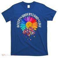 Accept Understand Love Autism Flower Puzzle Pieces T-Shirt thumb 0