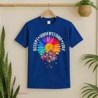 Accept Understand Love Autism Flower Puzzle Pieces T-Shirt thumb 2
