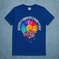 Accept Understand Love Autism Flower Puzzle Pieces T-Shirt thumb 5