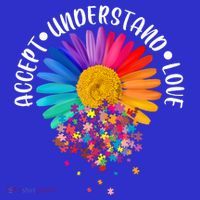 Accept Understand Love Autism Flower Puzzle Pieces Button thumb 1