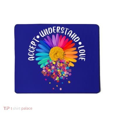 Accept Understand Love Autism Flower Puzzle Pieces Mousepad