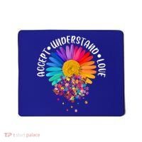 Accept Understand Love Autism Flower Puzzle Pieces Mousepad thumb 0