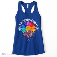 Accept Understand Love Autism Flower Puzzle Pieces Women's Tank Top thumb 0