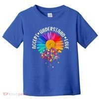 Accept Understand Love Autism Flower Puzzle Pieces Toddler T-Shirt thumb 0