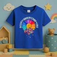 Accept Understand Love Autism Flower Puzzle Pieces Toddler T-Shirt thumb 3