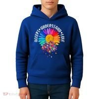 Accept Understand Love Autism Flower Puzzle Pieces Kids Hoodie thumb 4
