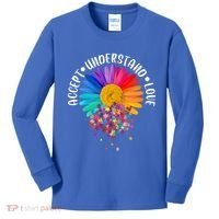Accept Understand Love Autism Flower Puzzle Pieces Kids Long Sleeve Shirt thumb 0