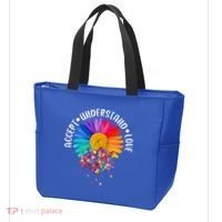Accept Understand Love Autism Flower Puzzle Pieces Tote Bag thumb 3