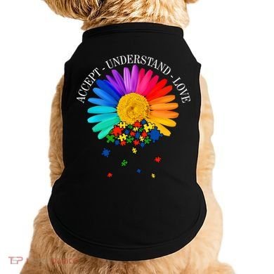 Accept Understand Love Autism Sunflower Doggie Tank