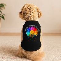 Accept Understand Love Autism Sunflower Doggie Tank thumb 2