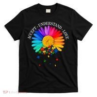Accept Understand Love Autism Sunflower T-Shirt thumb 0