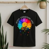 Accept Understand Love Autism Sunflower T-Shirt thumb 2