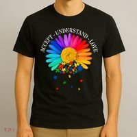 Accept Understand Love Autism Sunflower T-Shirt thumb 3