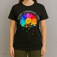 Accept Understand Love Autism Sunflower T-Shirt thumb 4