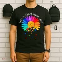 Accept Understand Love Autism Sunflower T-Shirt thumb 6