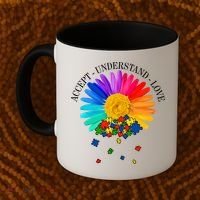Accept Understand Love Autism Sunflower Coffee Mug thumb 2