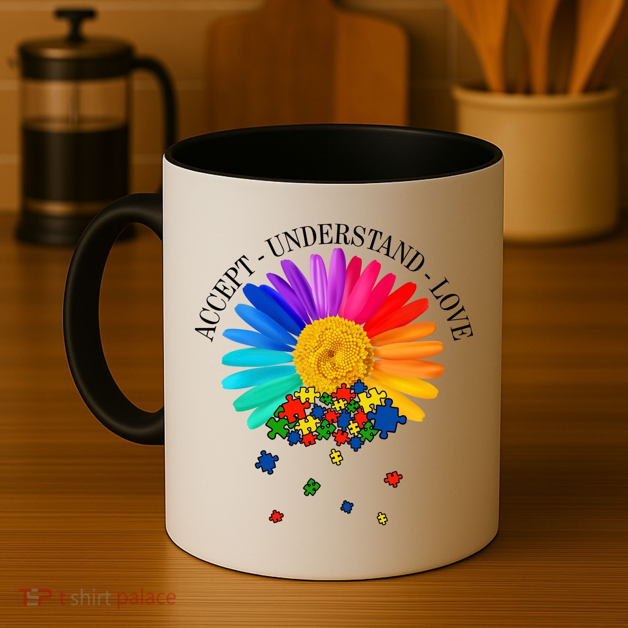 Accept Understand Love Autism Sunflower Coffee Mug