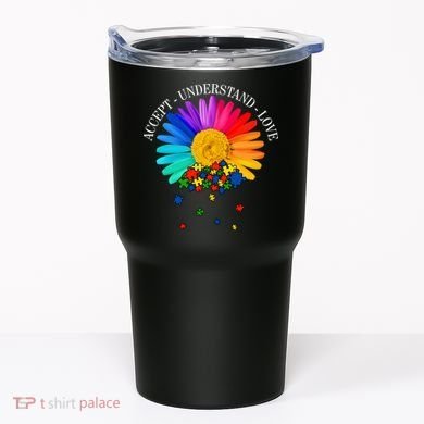 Accept Understand Love Autism Sunflower Tumbler