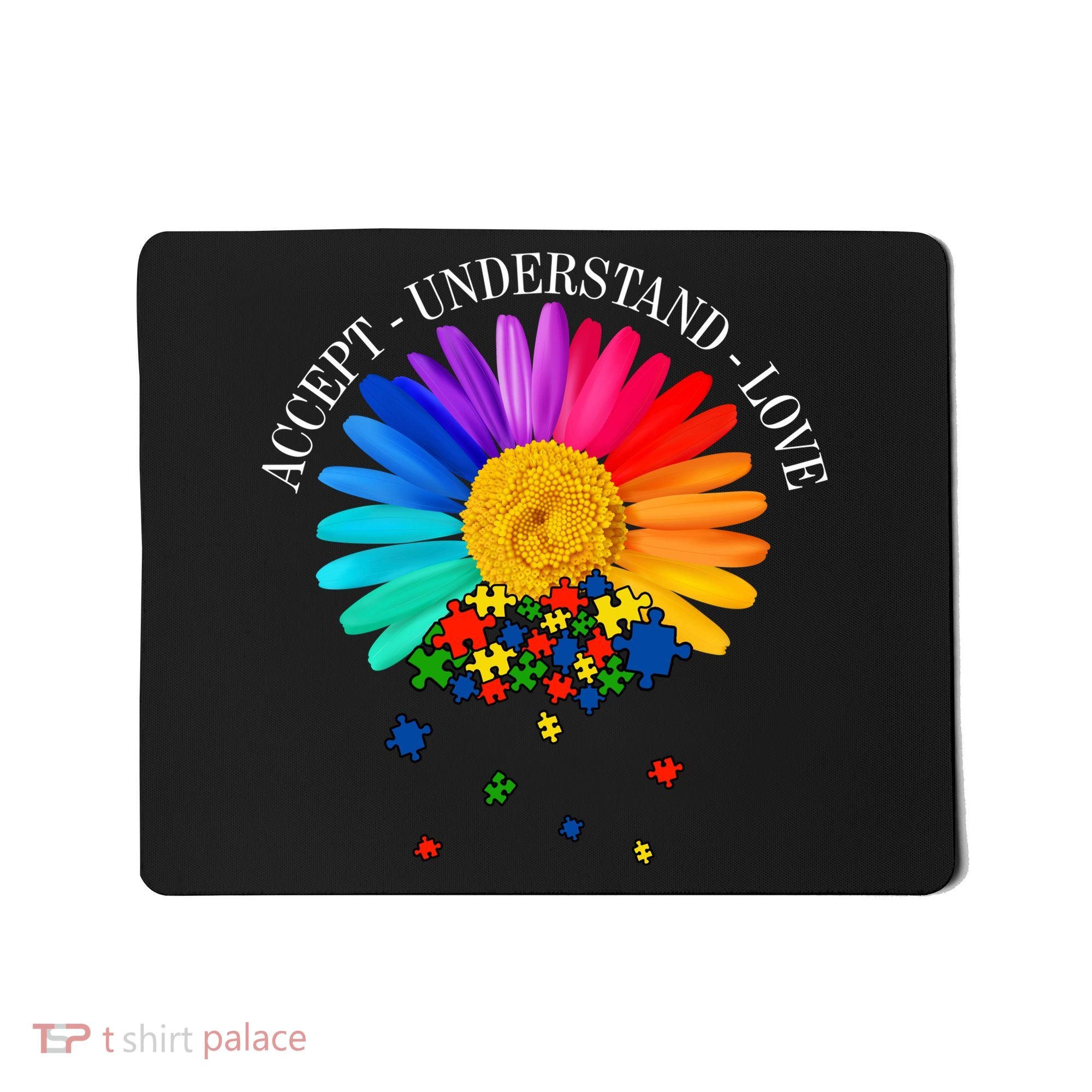 Accept Understand Love Autism Sunflower Mousepad