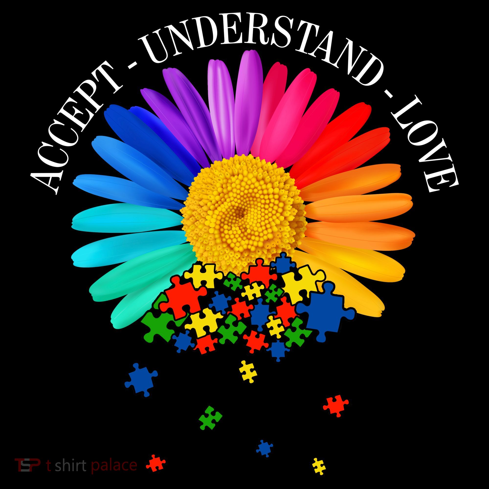 Accept Understand Love Autism Sunflower Mousepad
