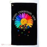 Accept Understand Love Autism Sunflower Golf Towel thumb 0