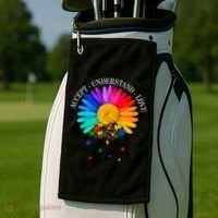 Accept Understand Love Autism Sunflower Golf Towel thumb 2