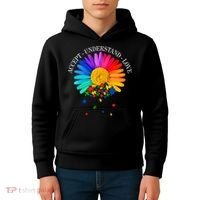 Accept Understand Love Autism Sunflower Kids Hoodie thumb 4