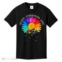 Accept Understand Love Autism Sunflower Kids T-Shirt thumb 0