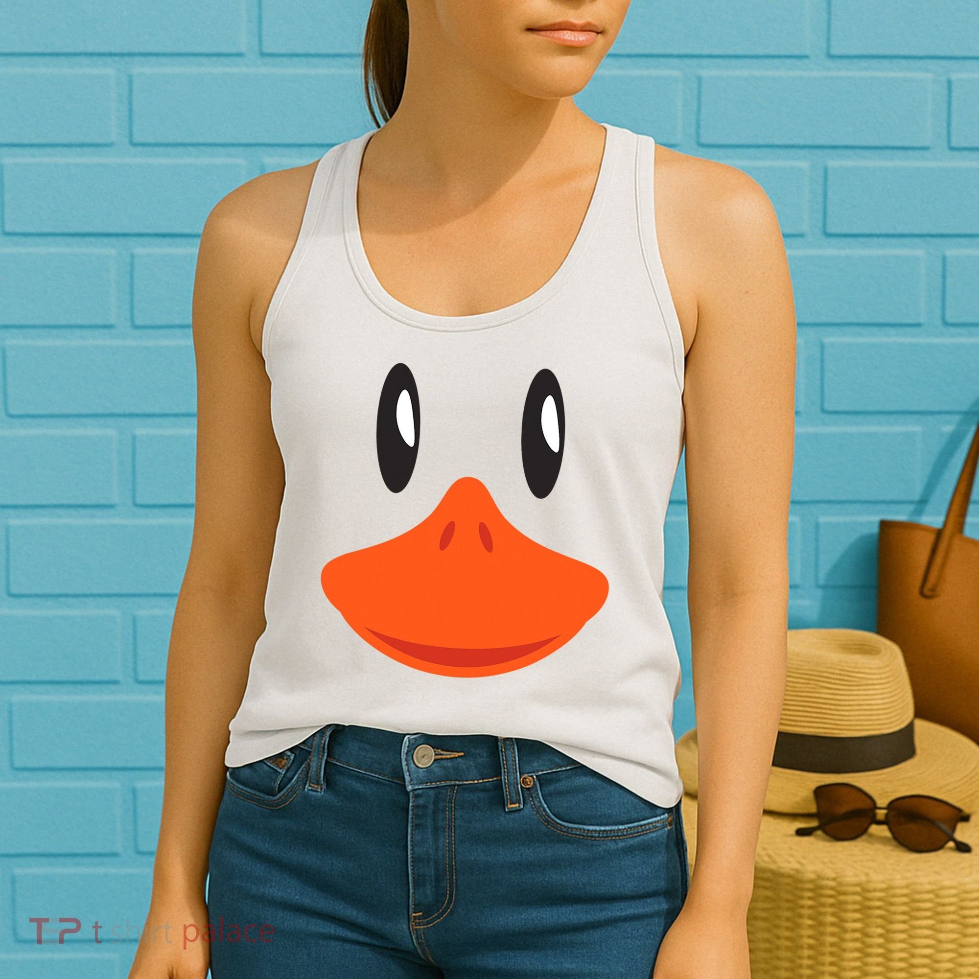 Awesome Cute Duck Face Halloween Costume Women's Tank Top