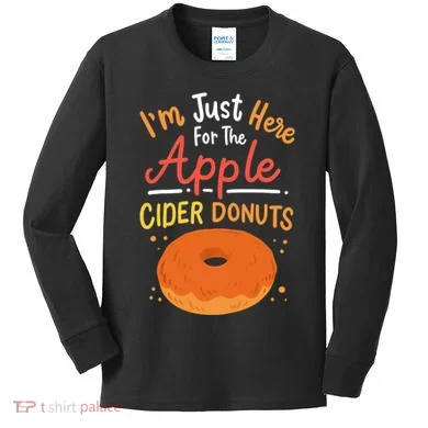Apple Cider Donuts Apple Picking Kids Long Sleeve Shirt