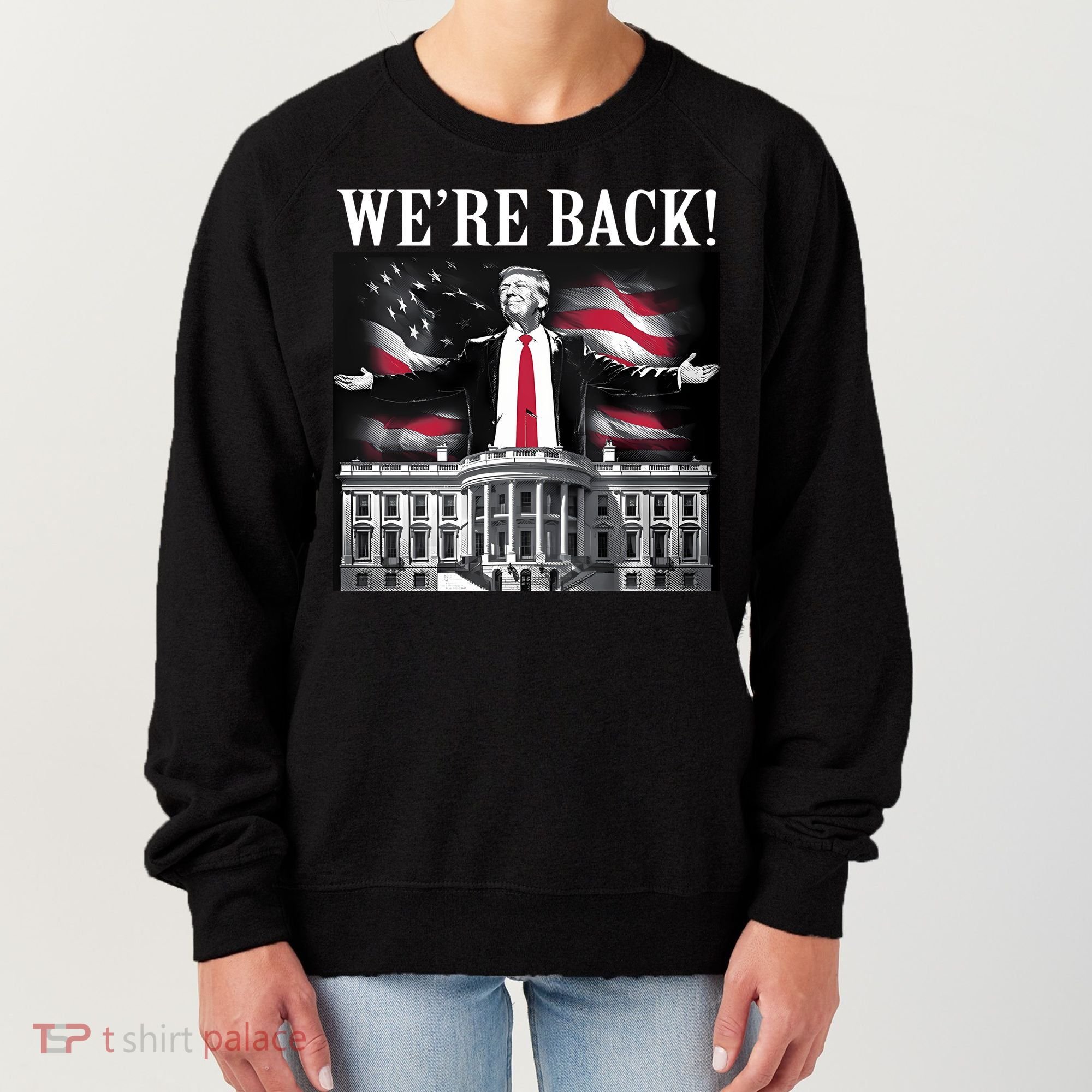 Adam Calhoun Donald Trump WeRe Back Women's Sweatshirt