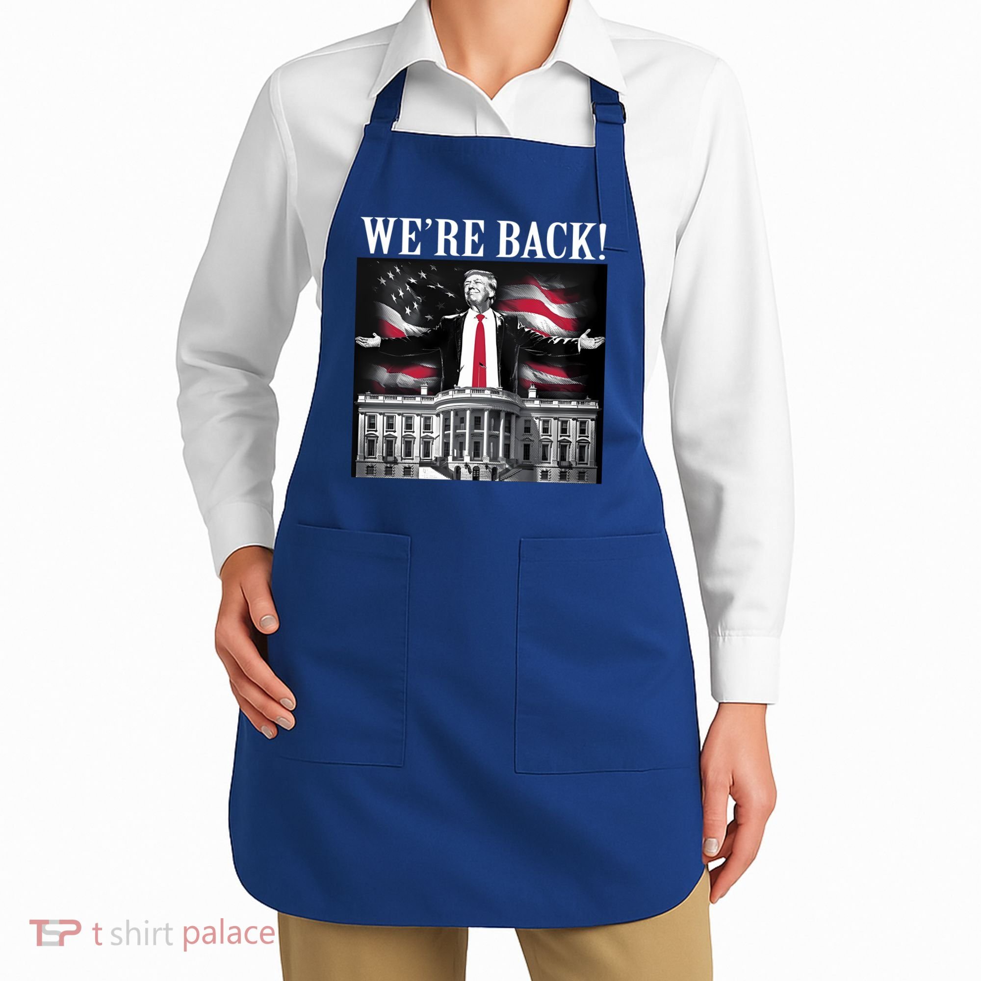 Adam Calhoun Donald Trump WeRe Back Apron