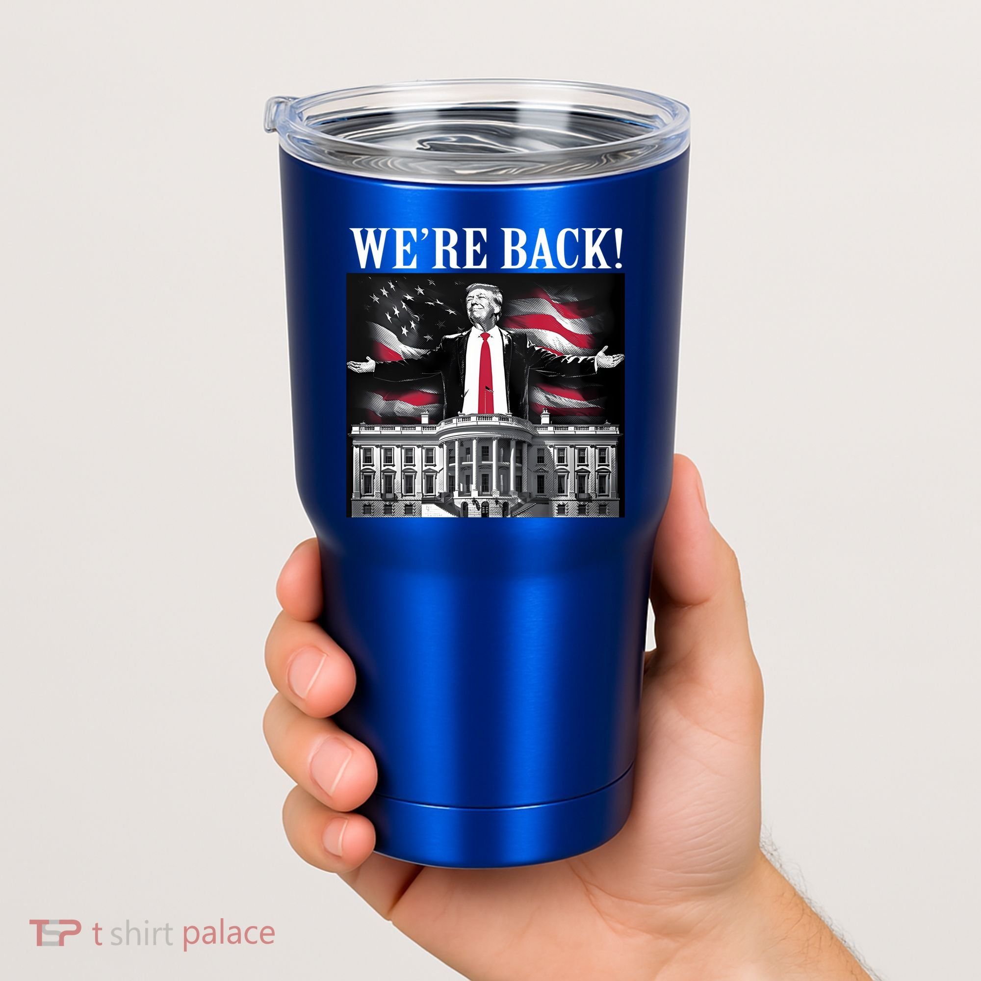 Adam Calhoun Donald Trump WeRe Back Tumbler