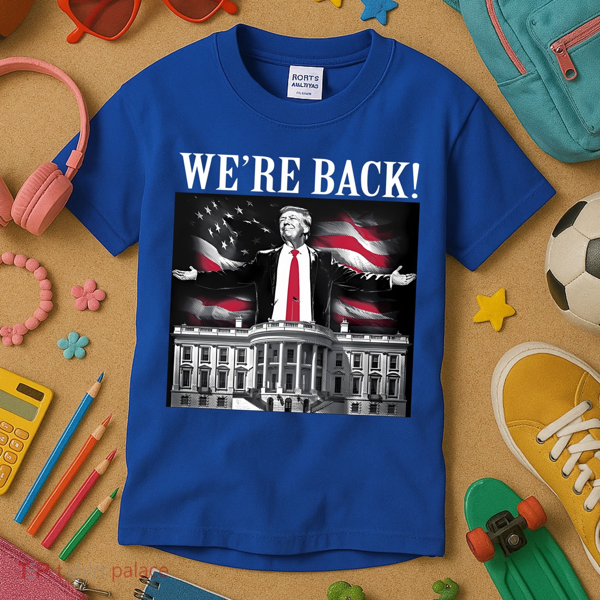 Adam Calhoun Donald Trump WeRe Back Kids T-Shirt