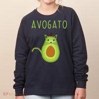 Avogato Cinco De Mayo Gift Cinco De Meow Cat Avocado Women's Sweatshirt thumb 0