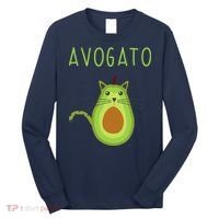 Avogato Cinco De Mayo Gift Cinco De Meow Cat Avocado Long Sleeve Shirt thumb 0