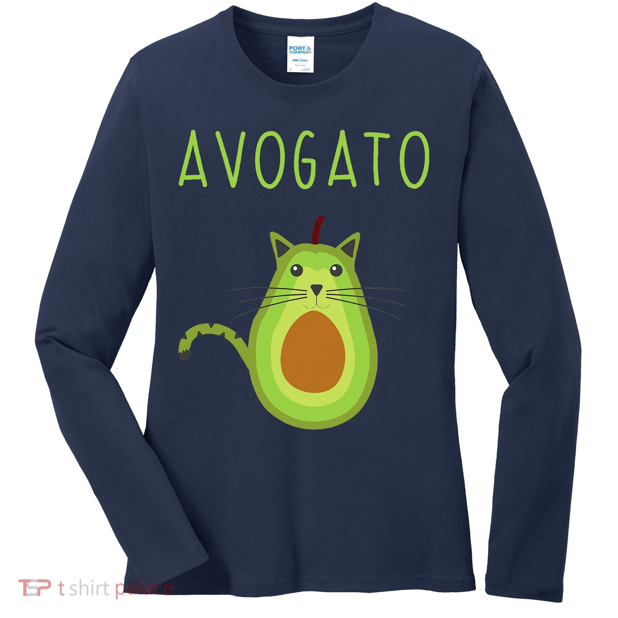 Avogato Cinco De Mayo Gift Cinco De Meow Cat Avocado Women's Long Sleeve Shirt
