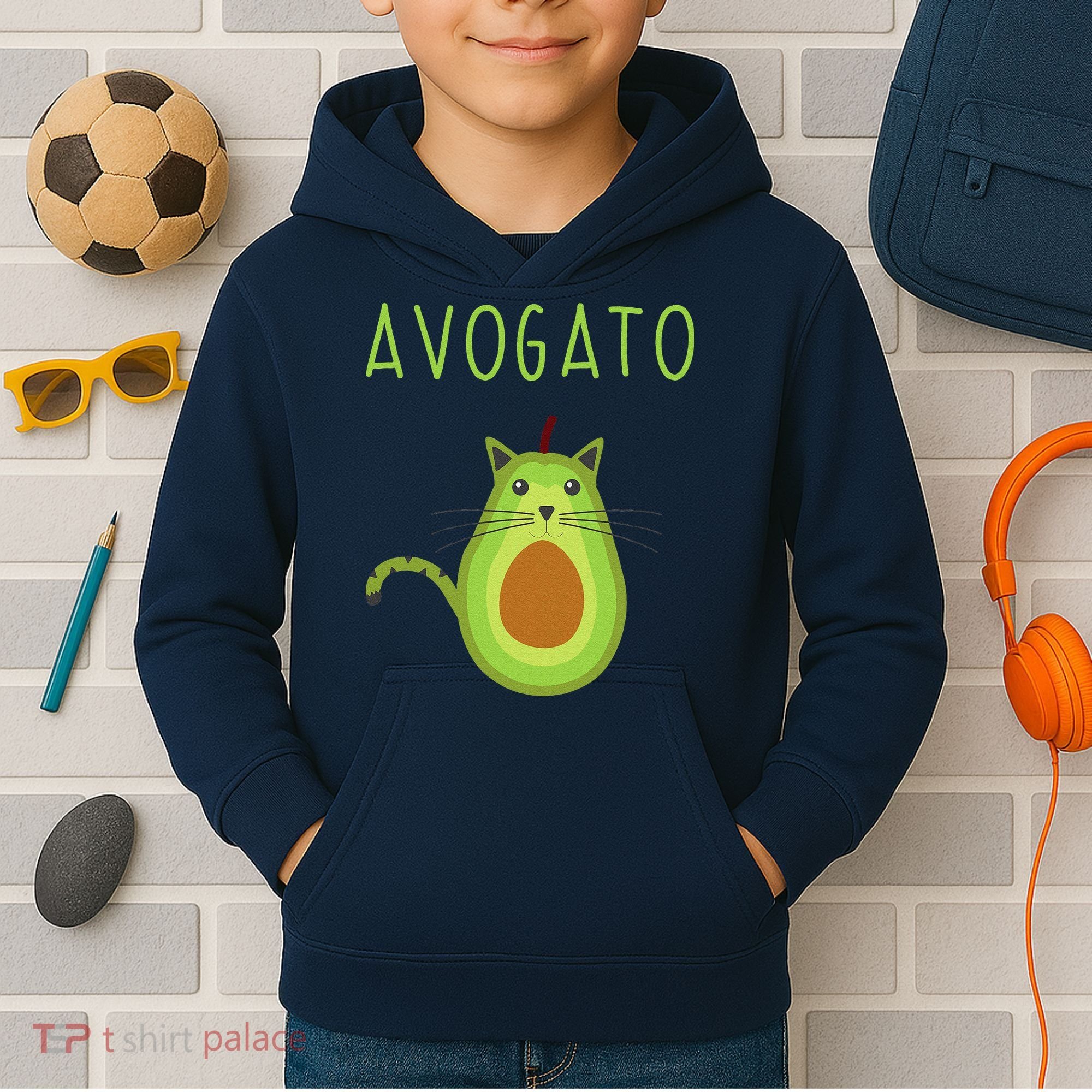 Avogato Cinco De Mayo Gift Cinco De Meow Cat Avocado Kids Hoodie