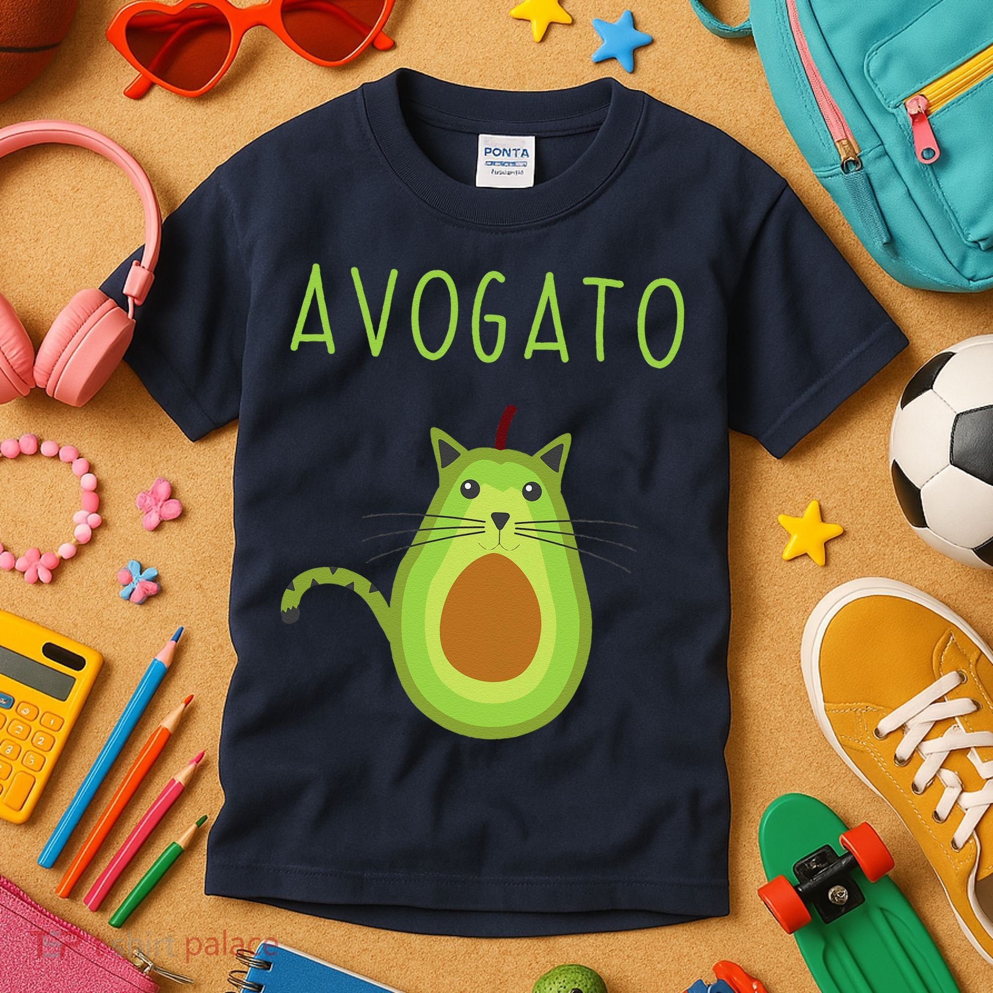 Avogato Cinco De Mayo Gift Cinco De Meow Cat Avocado Kids T-Shirt