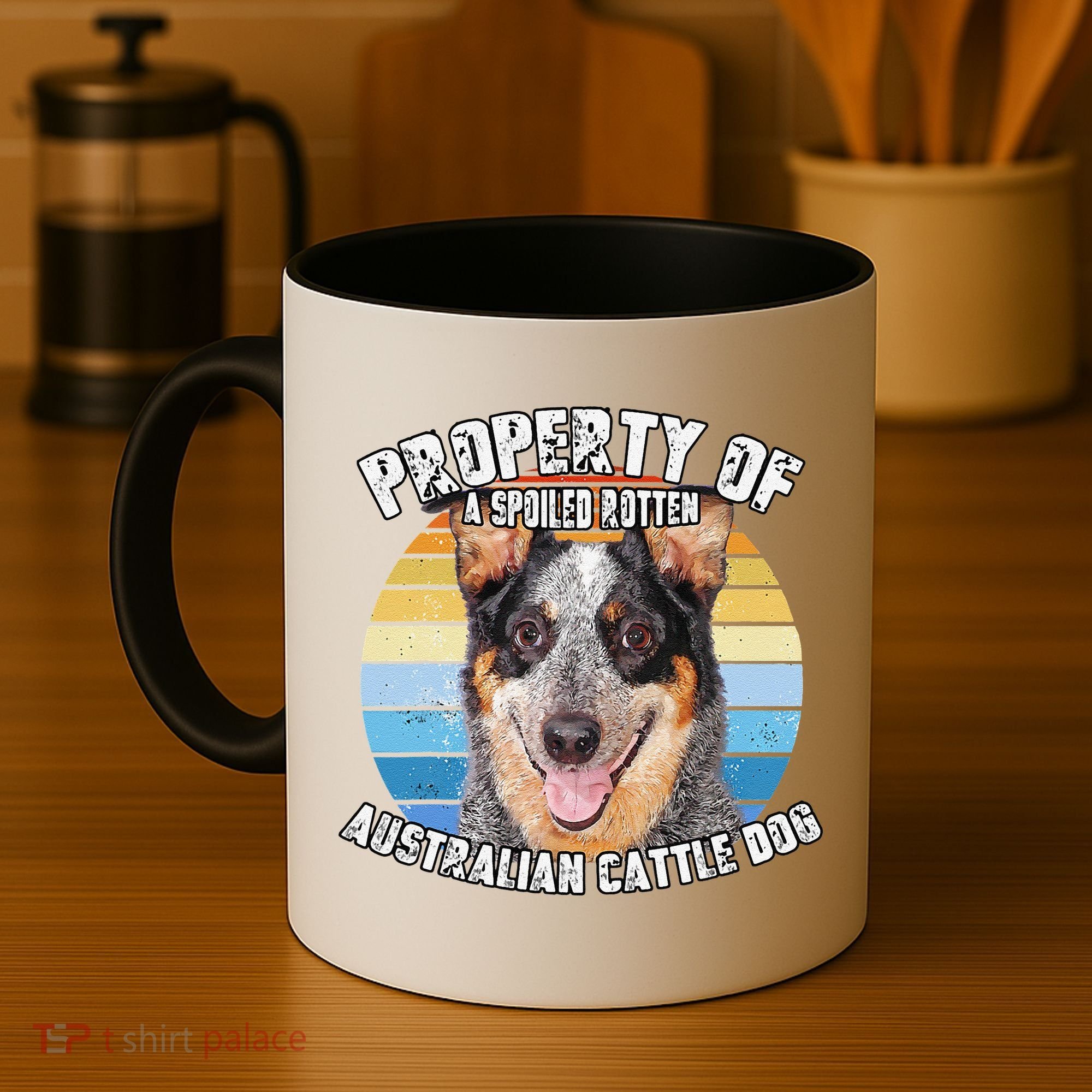 Australian Cattle Dog Blue Retro Property Of Cute Dog Coffee Mug