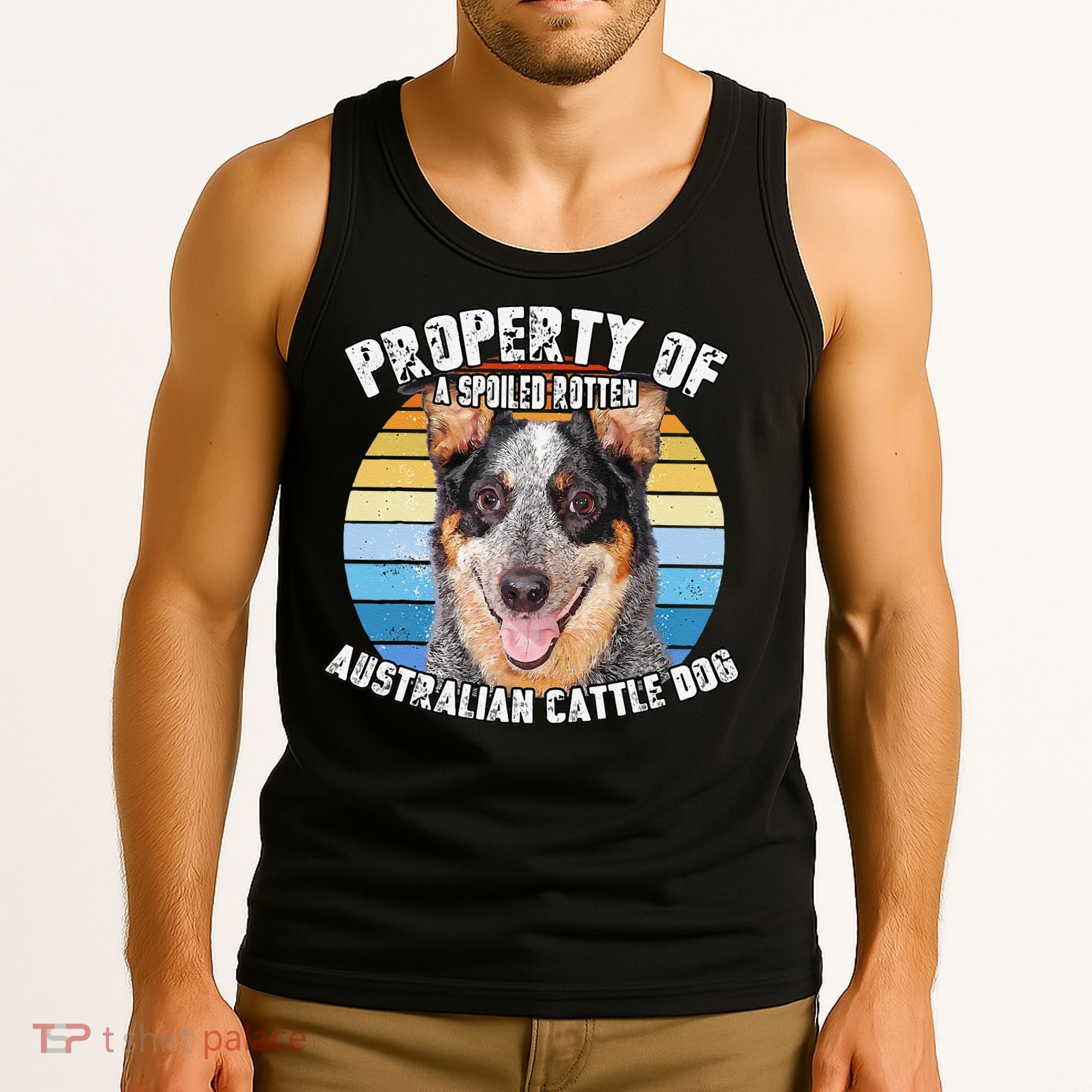 Australian Cattle Dog Blue Retro Property Of Cute Dog Tank Top