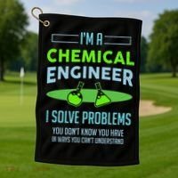 A Chemical Engineer I Solve Problems Chemical Engineering Golf Towel thumb 1