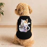 Anime Cat Eating Ramen Doggie Tank thumb 2