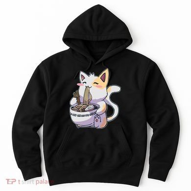 Anime Cat Eating Ramen Hoodie