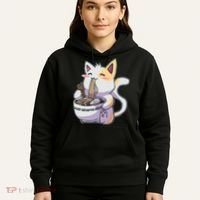 Anime Cat Eating Ramen Hoodie thumb 5