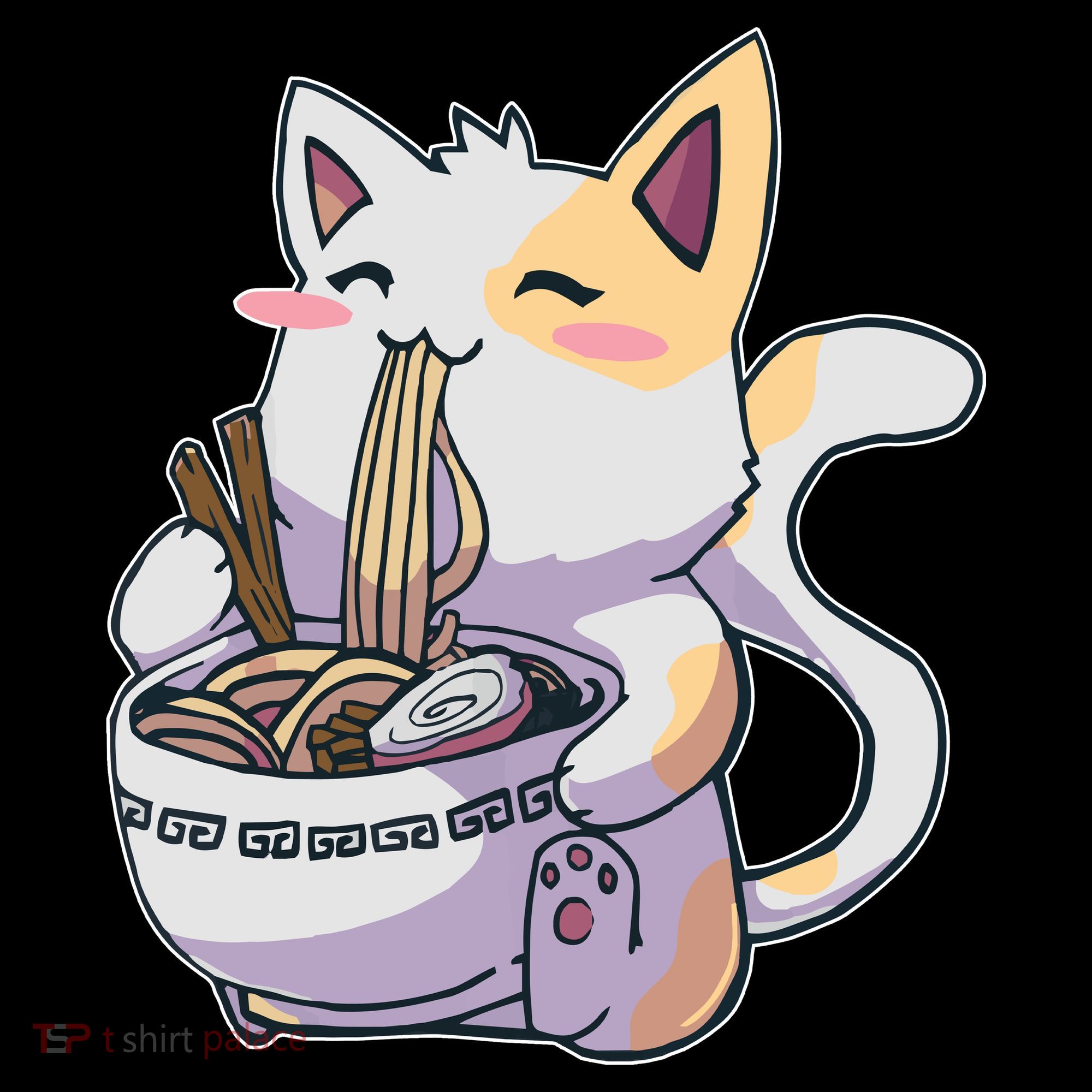 Anime Cat Eating Ramen Hoodie